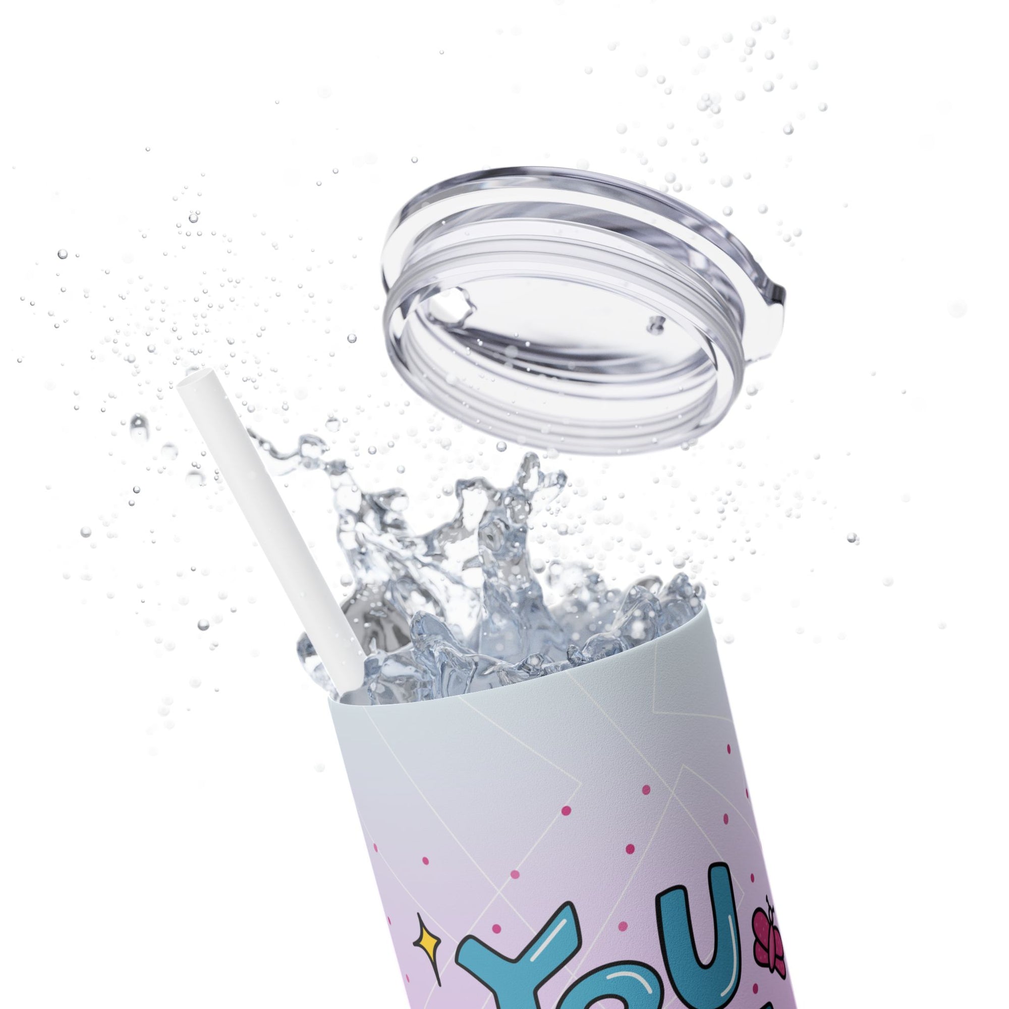 Motivational 20oz Skinny Tumbler with Straw - 'You Got This'
