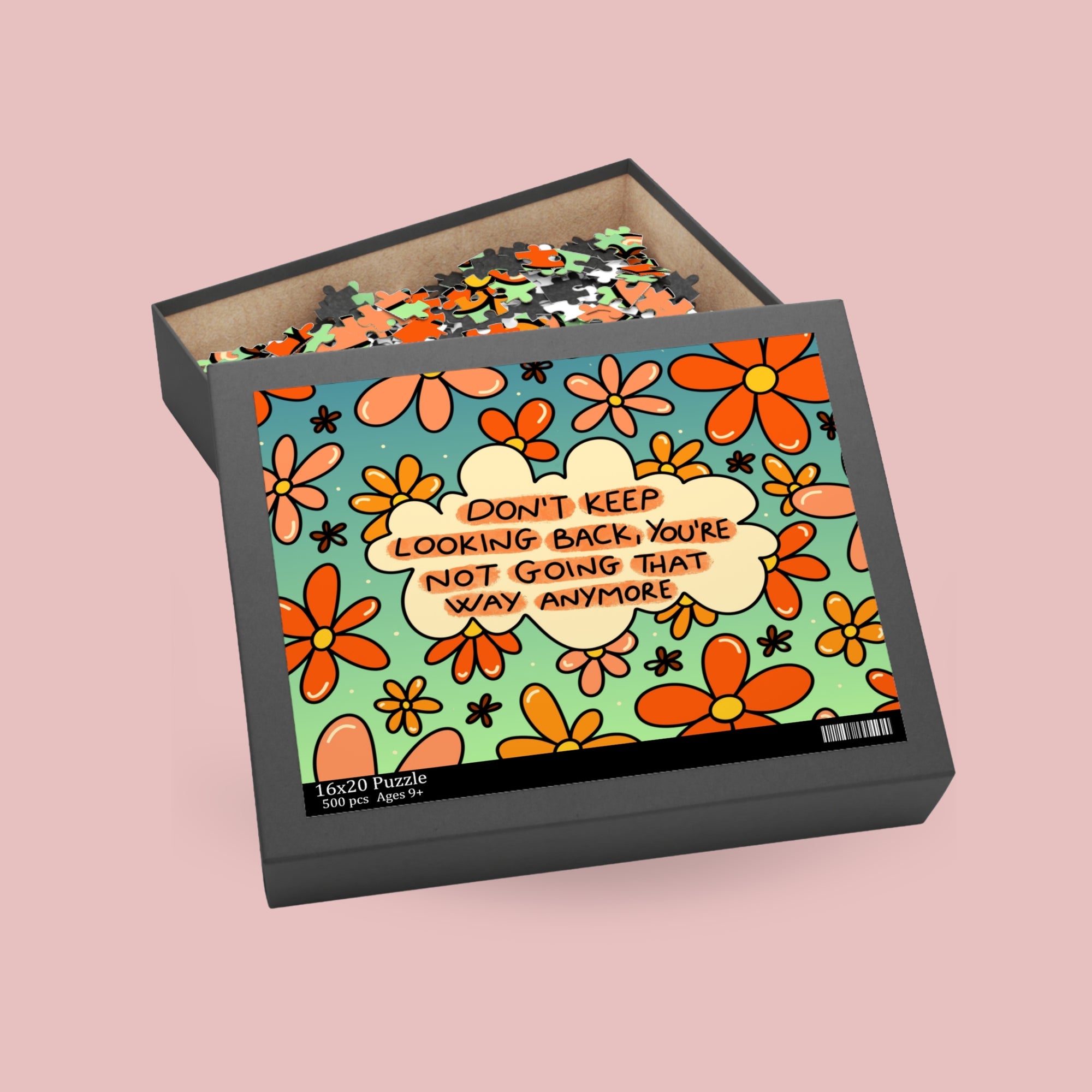 Inspirational Floral Puzzle - 120, 252, 500-Piece with Motivational Quote