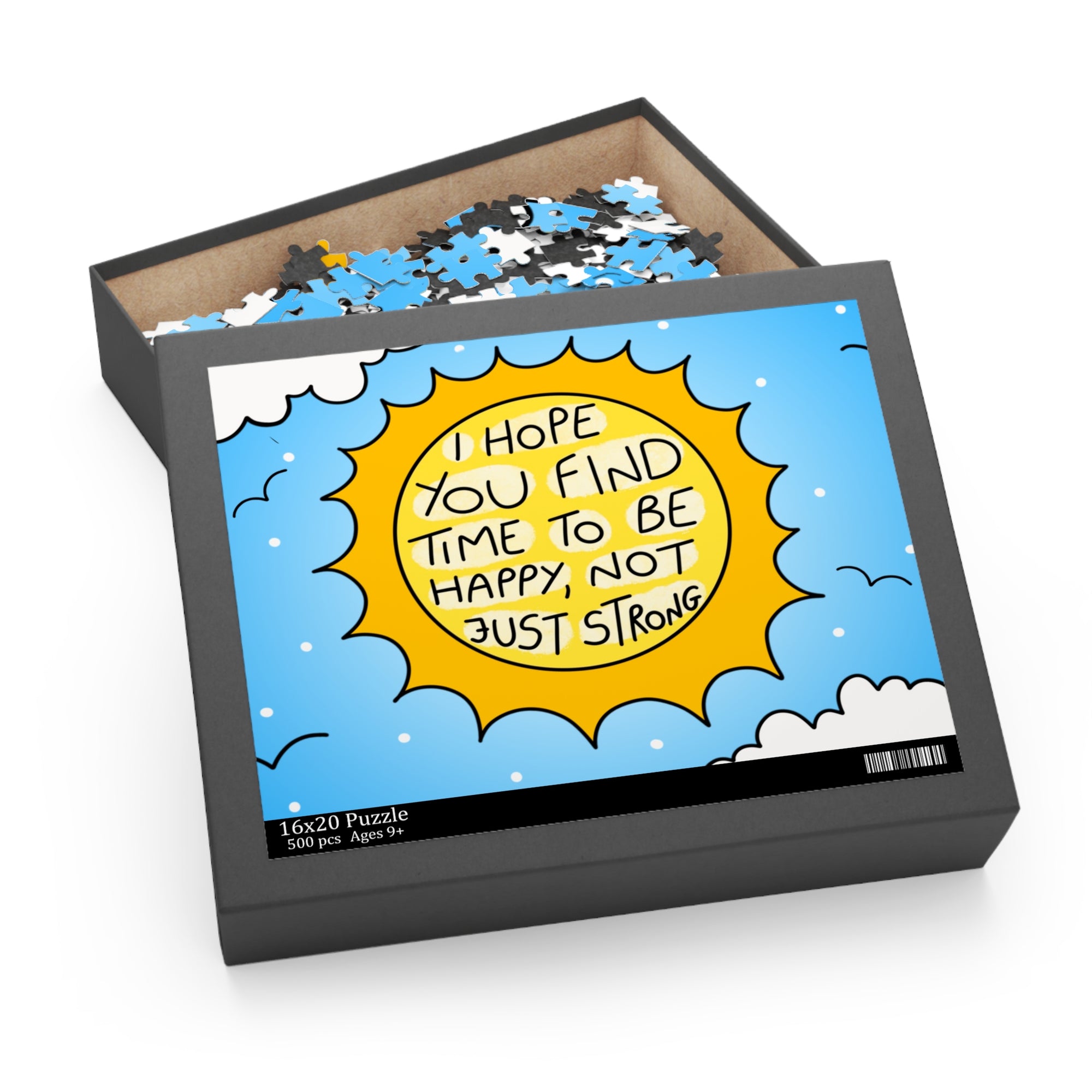 Inspirational Sun Puzzle - 120/252/500 Pieces - Find Happiness Not Just Strength