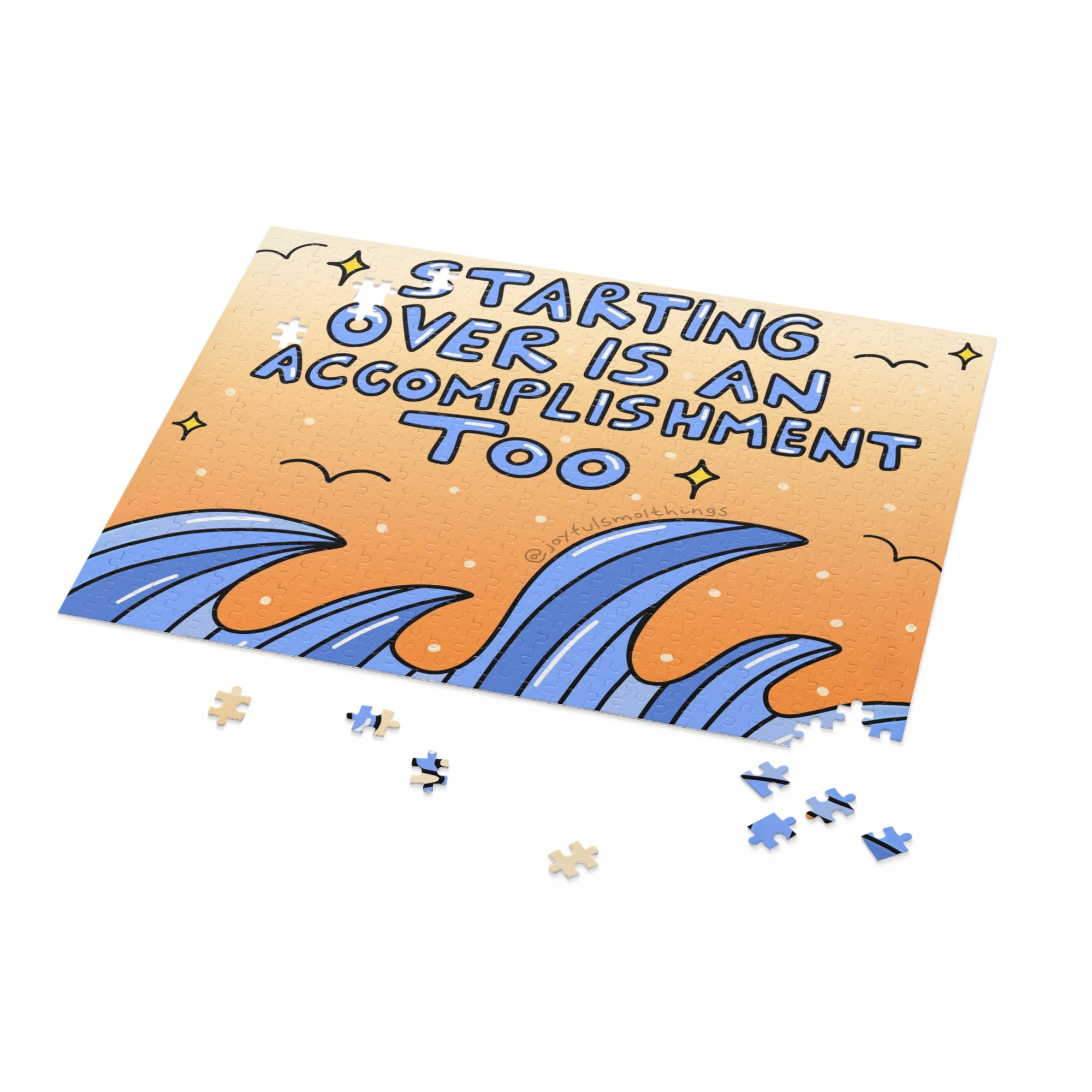 Inspirational Puzzle - 'Starting Over is an Accomplishment Too' - 120, 252, 500 Pieces