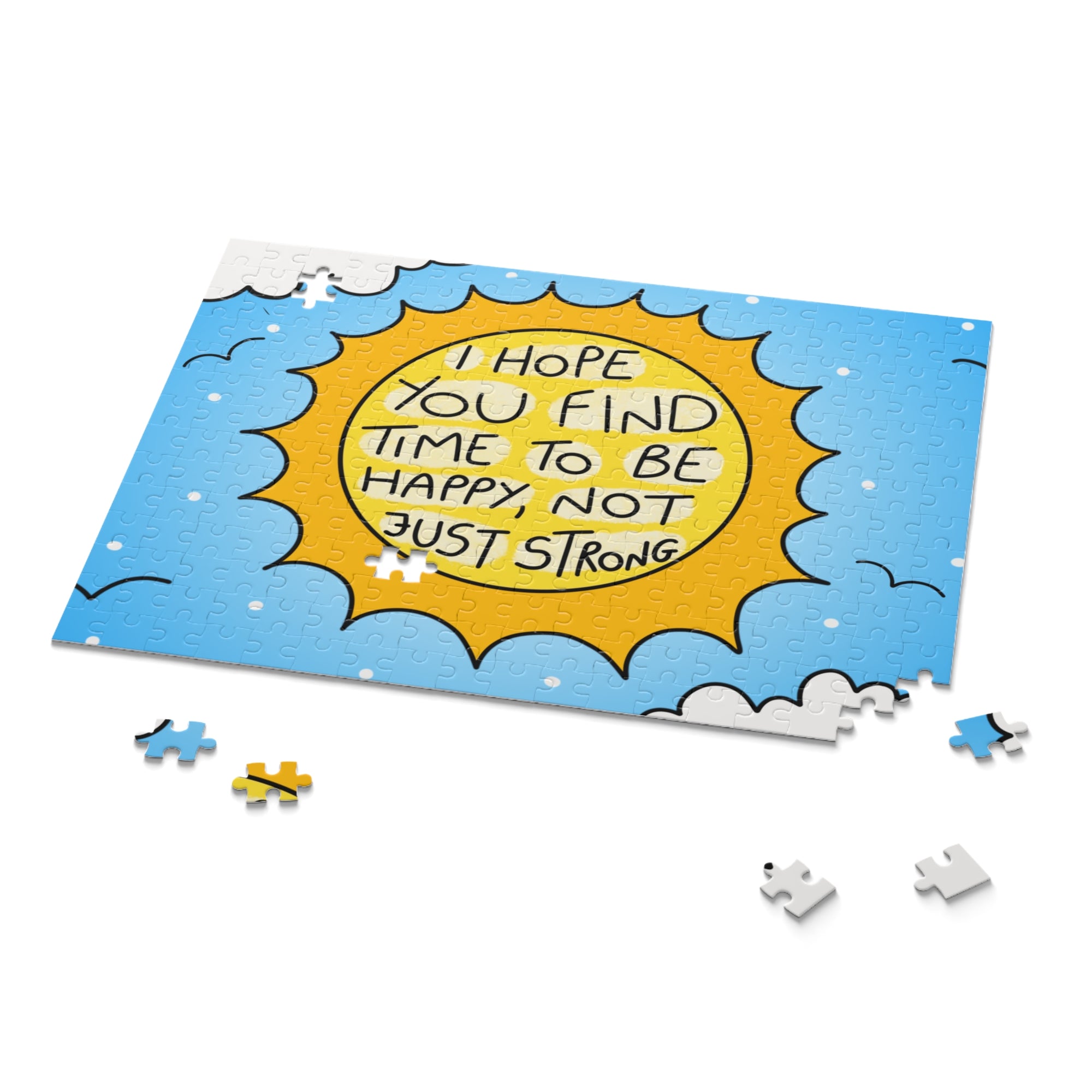 Inspirational Sun Puzzle - 120/252/500 Pieces - Find Happiness Not Just Strength