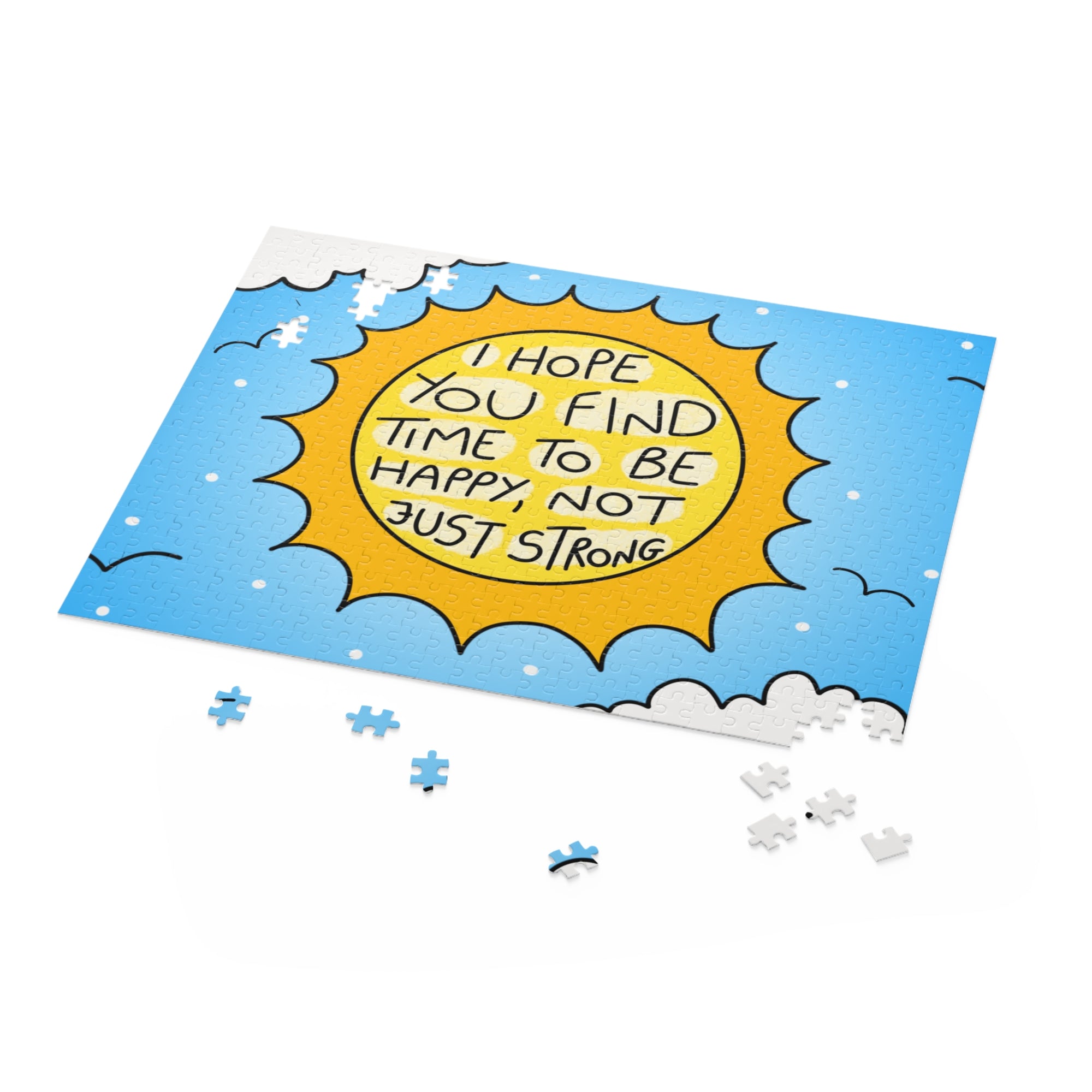 Inspirational Sun Puzzle - 120/252/500 Pieces - Find Happiness Not Just Strength